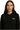 Female model wearing STATIC black hoodie – minimalist unisex streetwear with lightning bolt logo