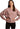 Model wearing STATIC Hazy Pink oversized crewneck sweatshirt – soft fleece pullover with minimalist streetwear logo