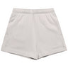 STATIC women’s relax shorts in bone – minimalist athletic streetwear with side pockets and logo